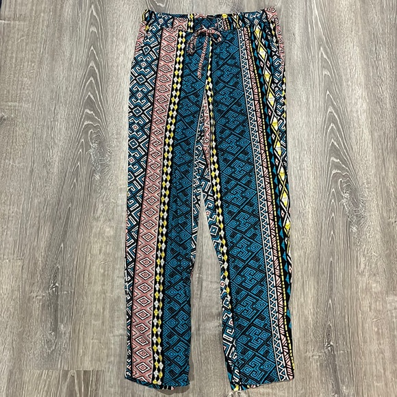 2000’s Vintage Forever 21 Rayon Tribal Aztec Pants - Picture 1 of 3